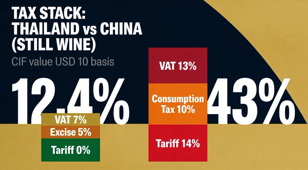 Exporting Wine to Thailand: Zero Import Tariff, Real Compliance Costs