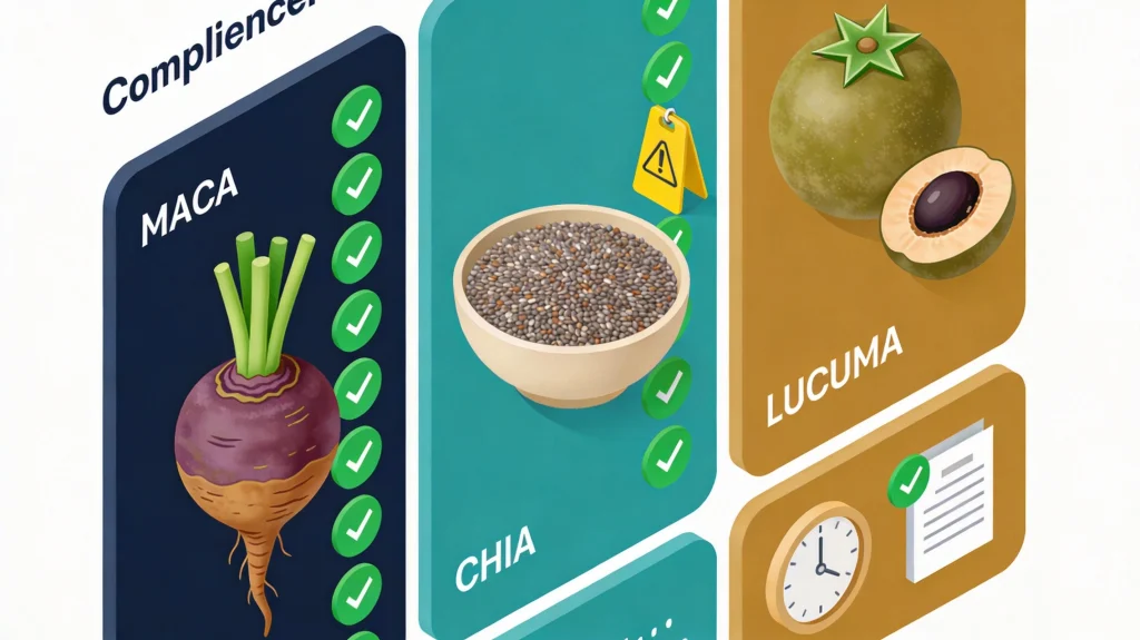 Superfoods and Novel Ingredients in Asia: What Maca, Chia, and Lucuma Exporters Must Clear First